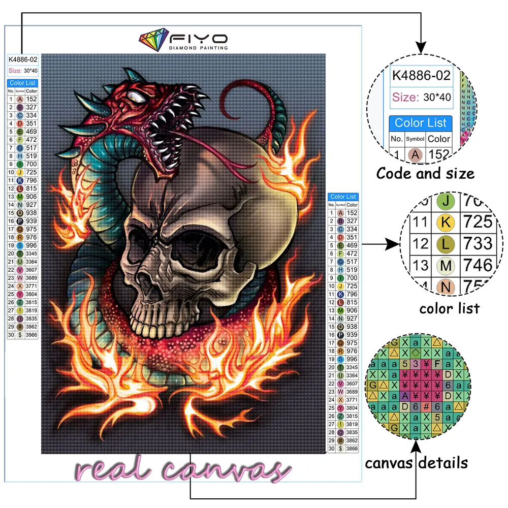 Алмазная 5D картина сделай сам на Хэллоуин череп готический скелет мозаика