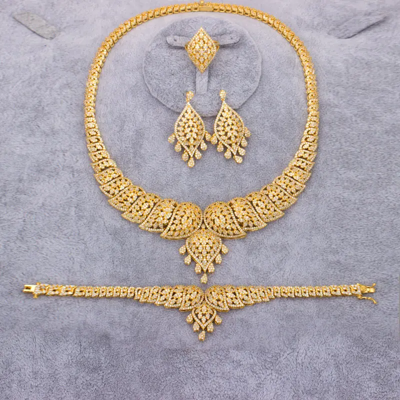 Женские роскошные наборы BRIDETALK 4 шт. большие украшения из фианита ААА для свадьбы