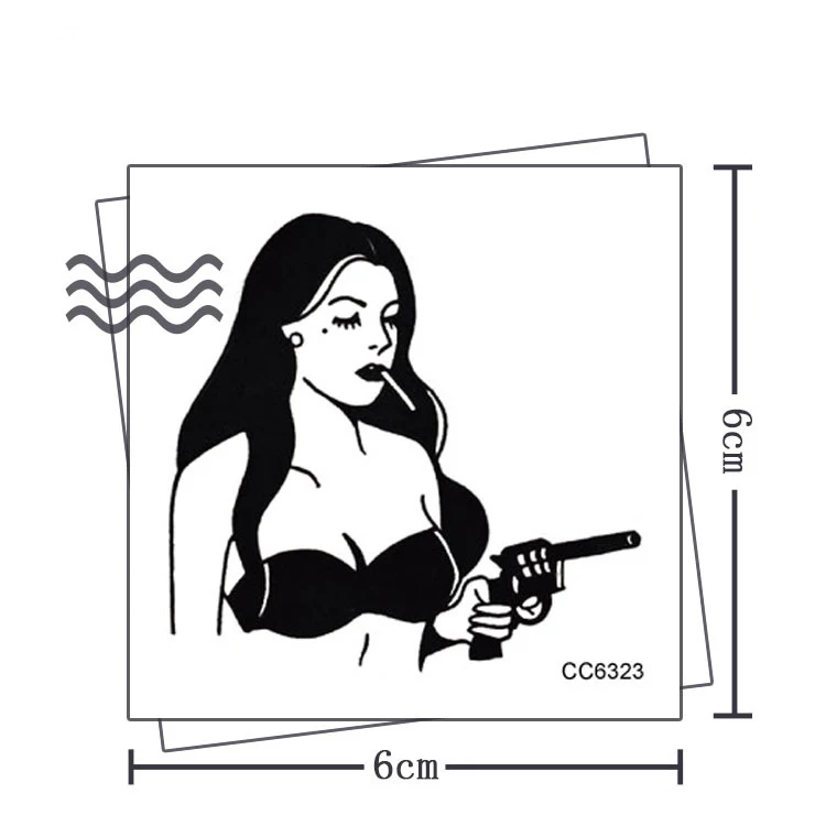 Новые водостойкие сексуальные временные тату-наклейки черные ручная работа