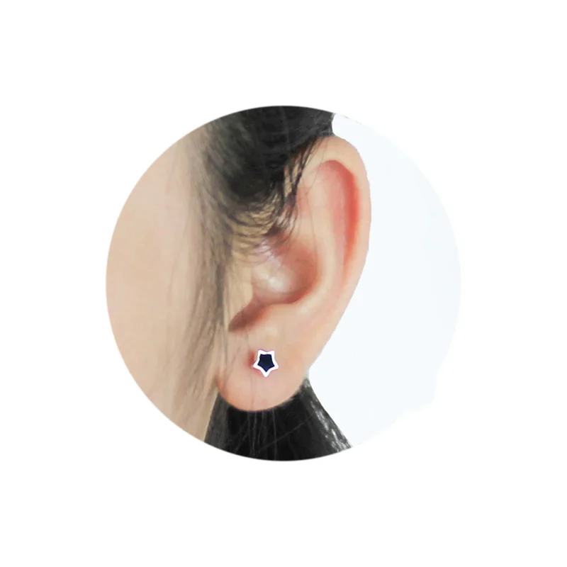 Серьги-гвоздики trustdave из стерлингового серебра 925 пробы с черной звездой и