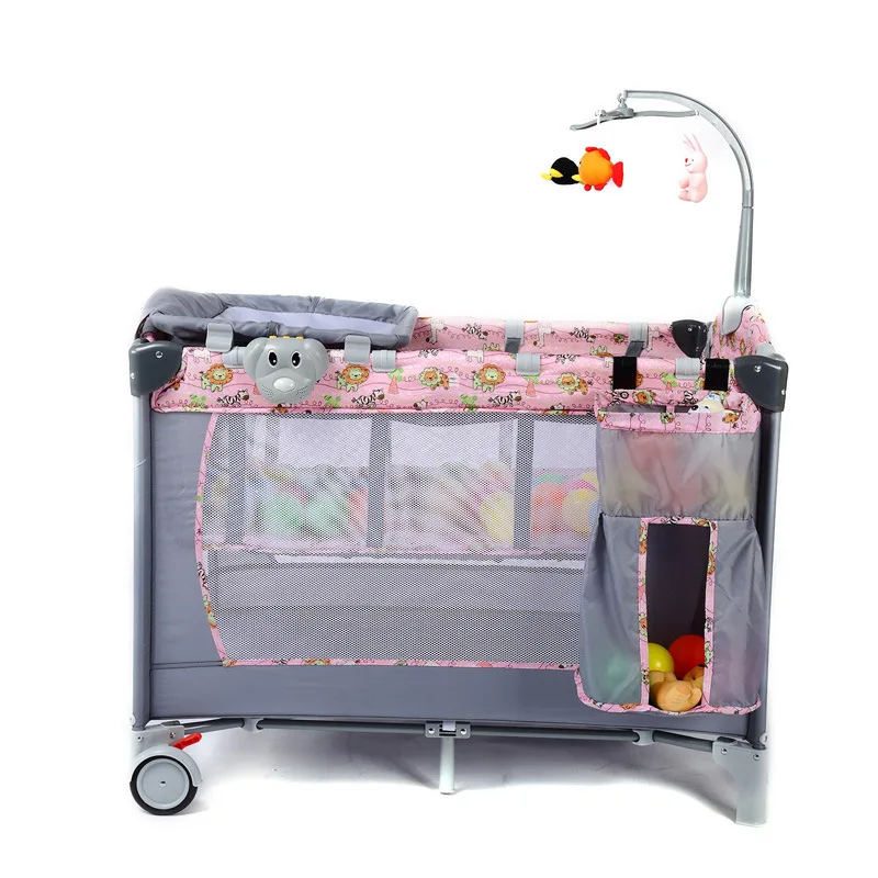 

Многофункциональная детская кроватка Cobabies, Складная портативная двухъярусная кроватка с мультяшным рисунком, оптовая продажа