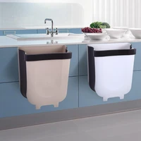 Foldable Hanging Trash Bin Kitchen Cabinet Door Storage Trash Wall Mounted Bin for Waste Storage Toilets Bathroom Accessories