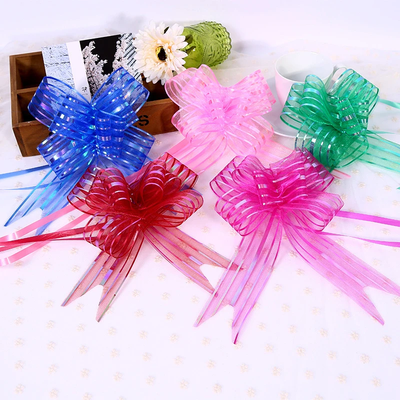 

20pcs Christmas Gift Wrap Pull Bows Christmas Tree Ribbons New Year Navidad Decorations for Home Wedding Car Decor Craft Bows