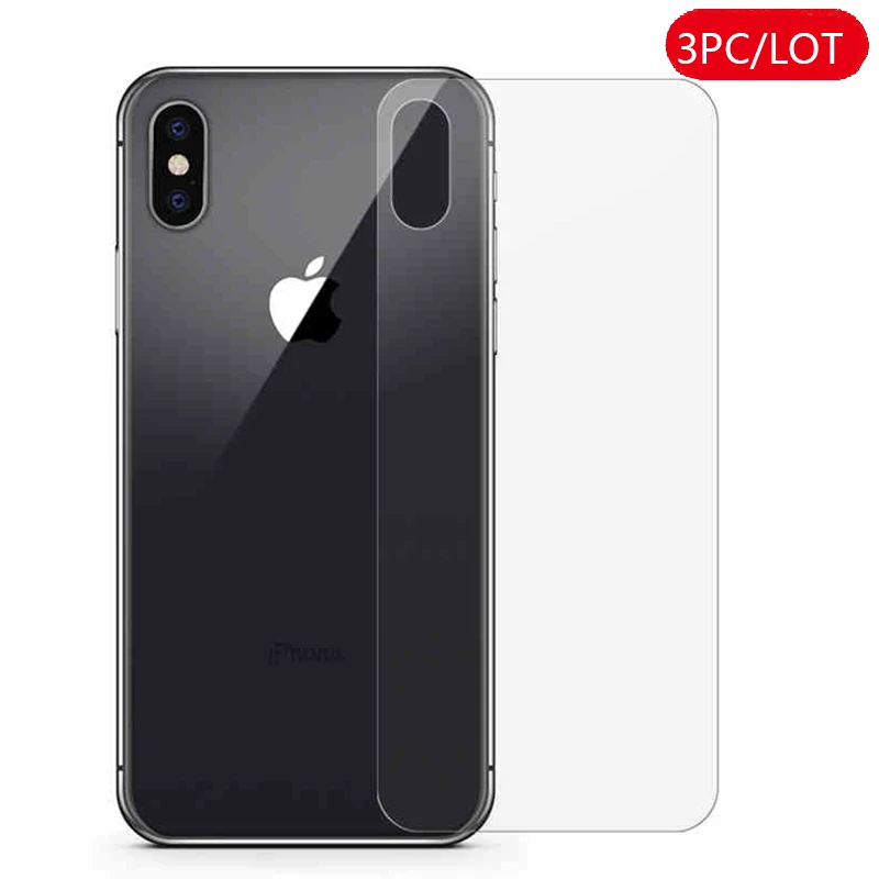 

3PC back clear glass for iphone x back screen protector iphone 6 7 7/ 8 plus se 5 5s explosion-proof Tempered film
