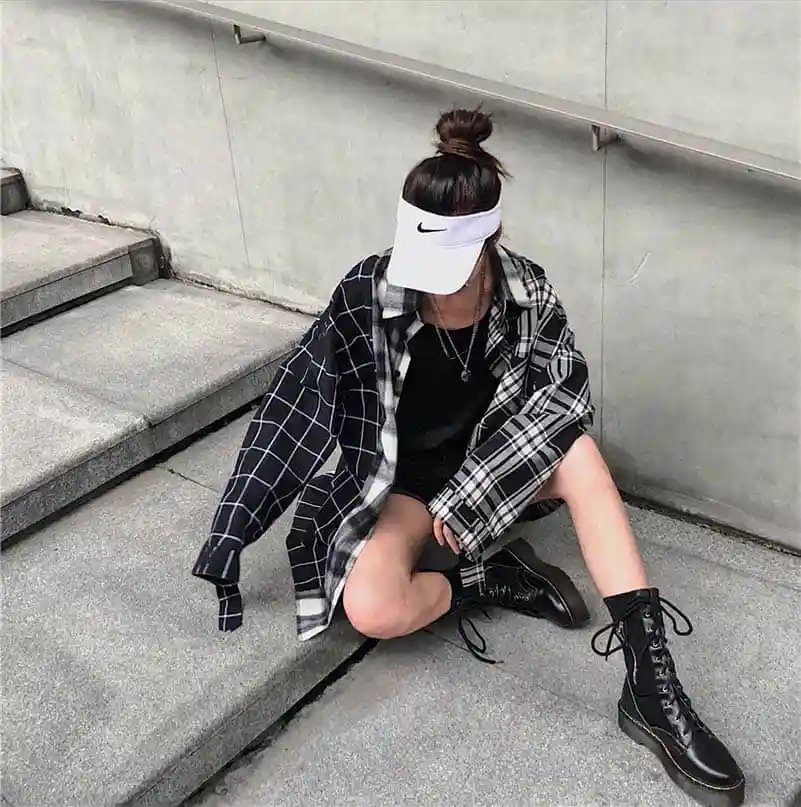 NiceMix Harajuku женские рубашки с длинными рукавами в клетку в стиле пэчворк BF женские блузки с отложным воротником в Корейском стиле Mujer блузка