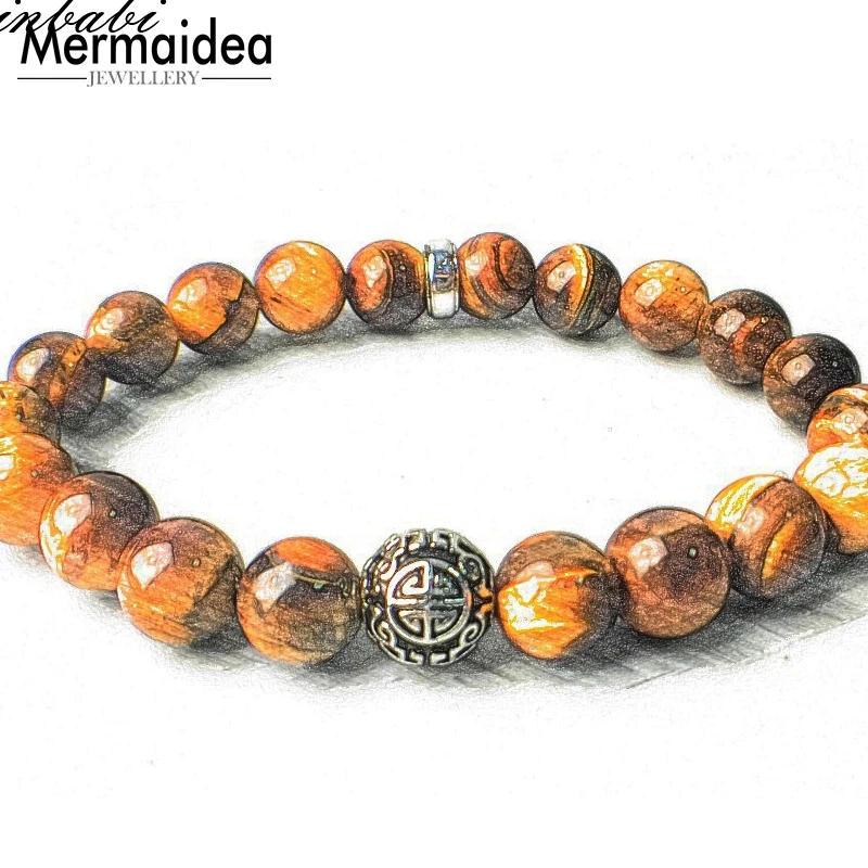 Буддийский молитвенный браслет Mala Great blession Guru этническое сердце с серебряным