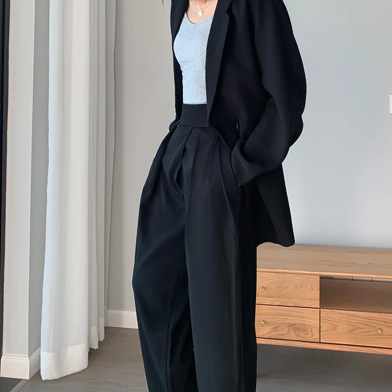 Брюки женские широкие на липучке винтажные модные повседневные свободные штаны