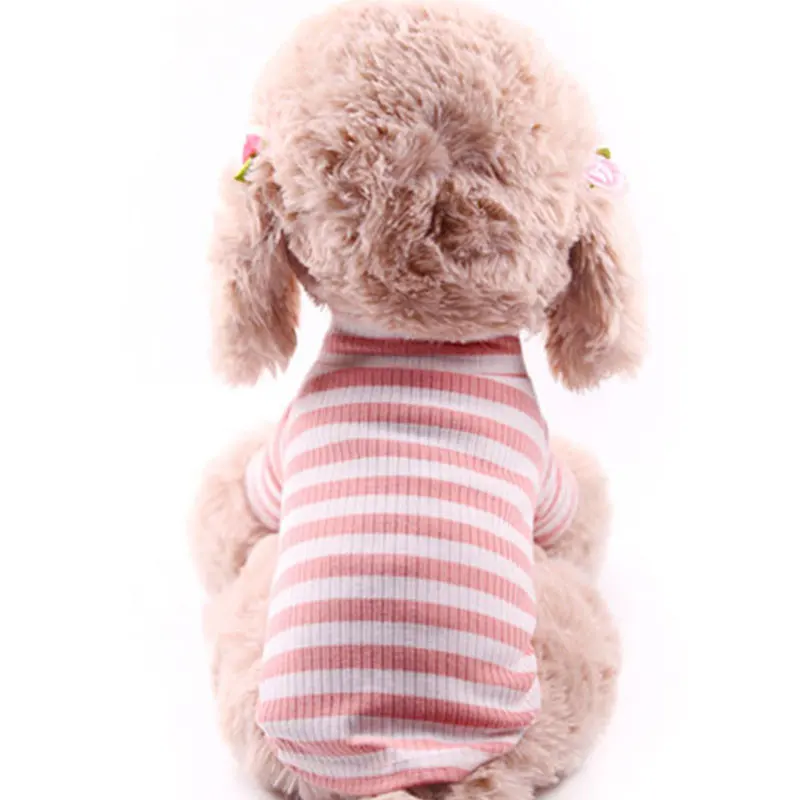 Comfortable Stripe Clothes Durable Pet cloth Cotton Blend Bottoming Shirt Dog Cat Wild Stretch Fleece | Дом и сад