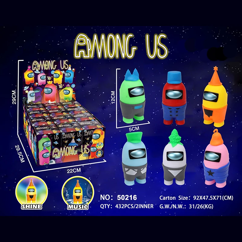 

Cstem 12cm Action Figure Toys 6Colors Amonging Us light mysic Toys For Children Figures Toys Amongs Us Model PVC Gifts For Kids