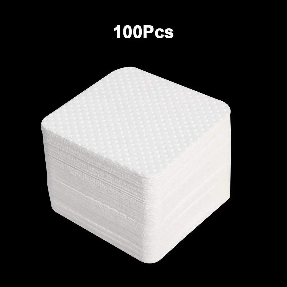 100Pcs Средство для удаления ногтей, хлопковые салфетки, УФ-гель для ногтей, для снятия лака, очиститель, без ворса, бумажный коврик для ногтей, инструменты для чистки маникюра - Цвет: 100Pcs