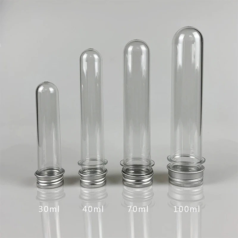 

30ml 40ml Excellent Plastic Transparent Test Tubes With Aluminum Cap Data Cables Bottles School Supplies Lab Equipments 30pcs