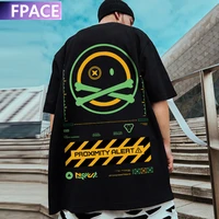 fpace summer oversized cartoon short sleeved t shirt male tide ins high street tees trend couple half sleeved plus size tops