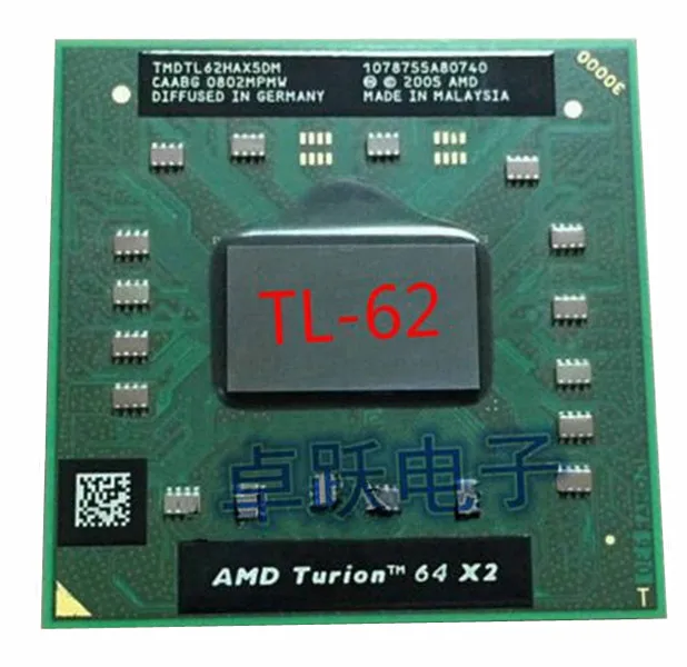 AMD Процессор ноутбука Turion TL 62 TMDTL62HAX5DM 1 м Кэш/2 ГГц/разъем S1/двухъядерный ноутбук