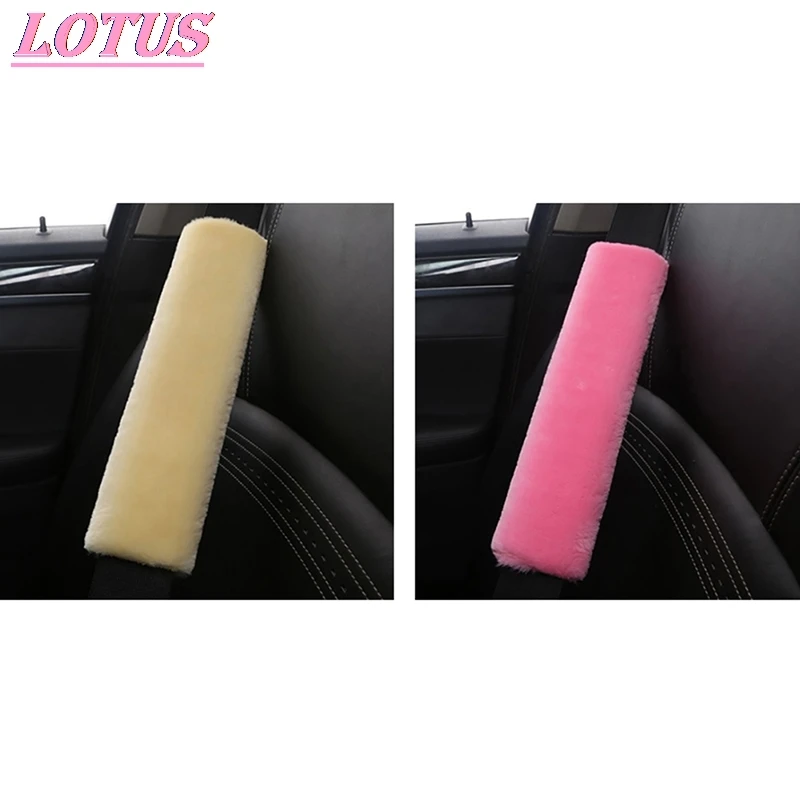 2 шт. автомобильный чехол для ремня безопасности овчины ремень сиденья с подушкой