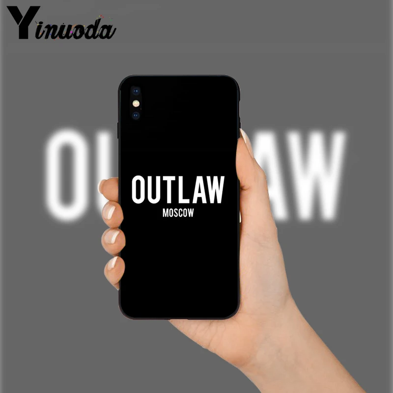 Yinuoda Outlaw айтао черный мягкий резиновый чехол из ТПУ для телефона iPhone 8 7 6 6S Plus X XS MAX 5