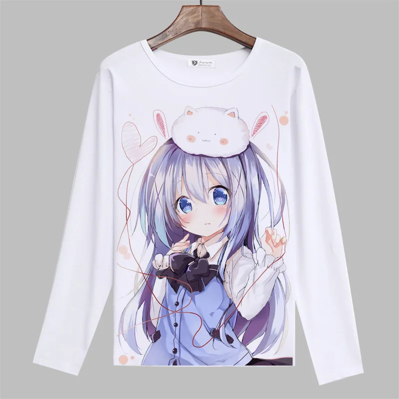 Футболка для косплея с кроликом Is the order кафuu Chino Hoto Kokoa весенне-осенняя футболка