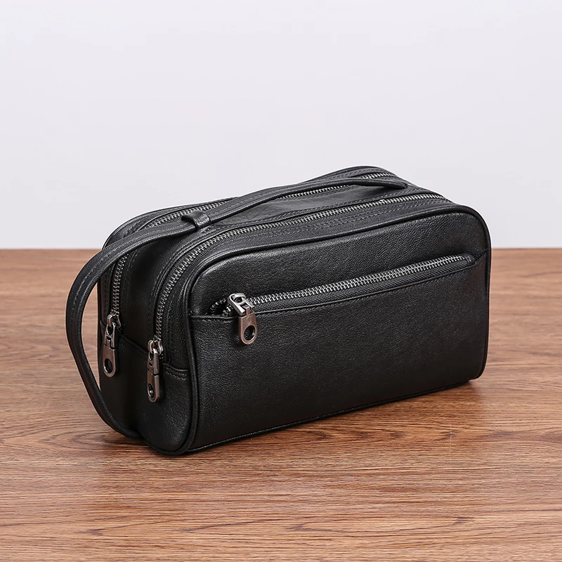 AETOO мужская сумка кожаная большая вместительная двойная молния Портативная