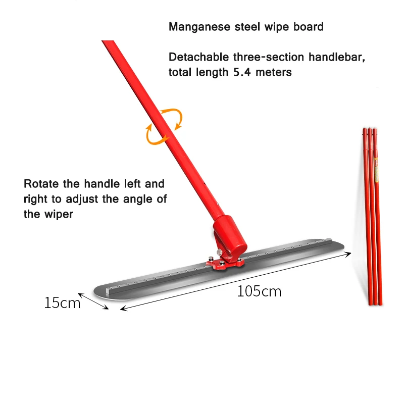 Handheld Concrete Leveling Machine Lengthened Manual Push-pull Leveling Cement Road Leveling Machine Manganese Steel Trowel