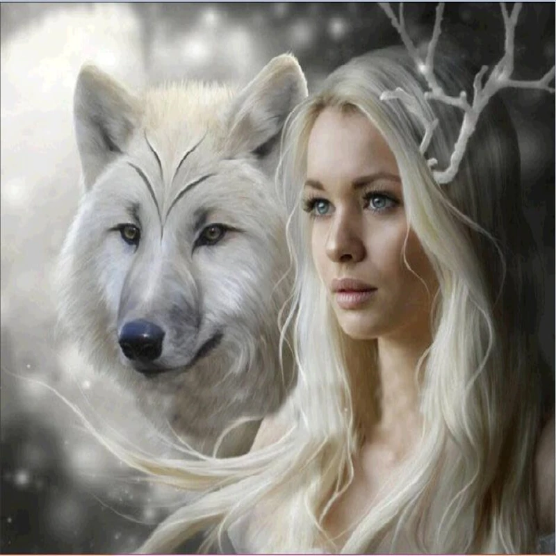 

Wolf DIY 5D Diamond Painting Full Round Rhinestone Paintings Animal Diamond Embroidery Cross Stitch Mosaic Home Decor