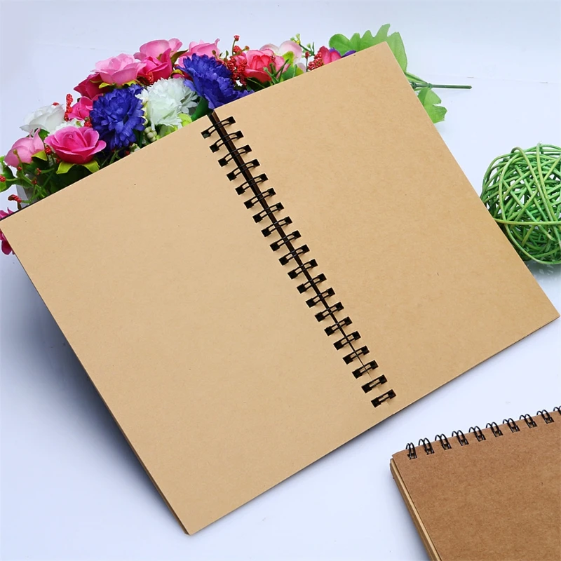 

Reeves Retro Spiral Bound Coil Sketch Book Blank Notebook Kraft Sketching Paper