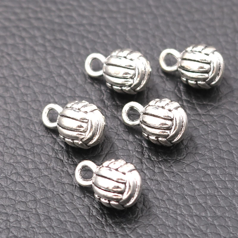 

8pcs/lot Silver Plated Volleyball Charm Metal Pendants DIY Necklaces Bracelets Jewelry Handicraft Accessories 14*9mm P2224
