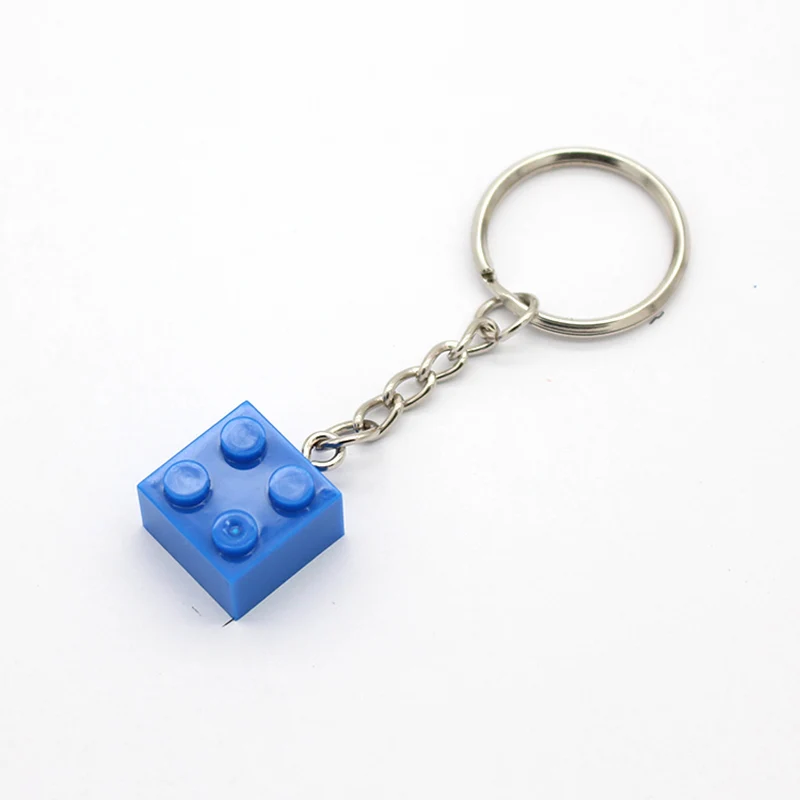 DIY строительные блоки Кирпич 2x2 брелок подвесное кольцо с пряжкой аксессуары