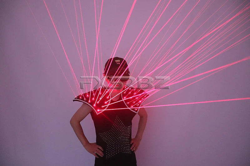 Красный лазерный жилет 650 нм Светодиодный светящийся на плечо для бара ночного