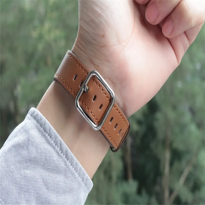 Ремешок из натуральной кожи для Apple watch band 4 5 44/40 мм спортивный браслет iWatch Series 3 2 1
