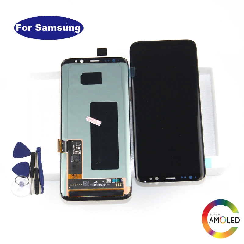 ЖК дисплей AMOLED для SAMSUNG S8 G950F G950U с сенсорным экраном и дигитайзером в сборе черный