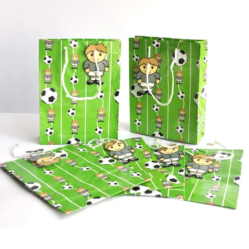 

AVEBIEN Football Theme Child Boy Birthday Party Cartoon Gift Bags Chocolate Candy Packaging Portable bags пакеты для упаковки