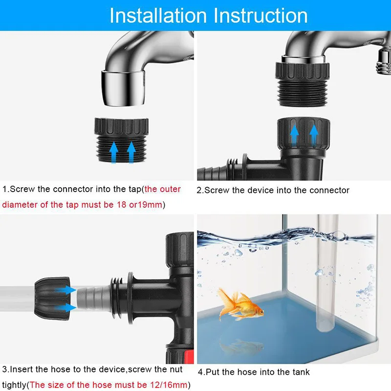 

Aquarium Gravel Cleaner Fish Tank Faucet Style Water Changer Fish Tank Filter for Cleaning Changing Water in Tank JU8