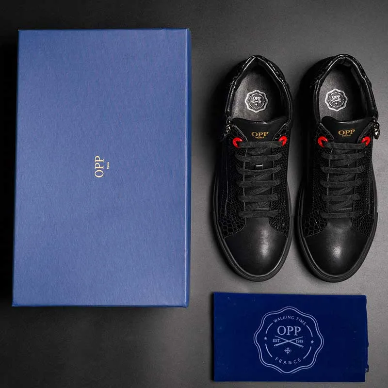 Мужская обувь на молнии OPP дышащая кожаная смешанных цветов в стиле хип-хоп