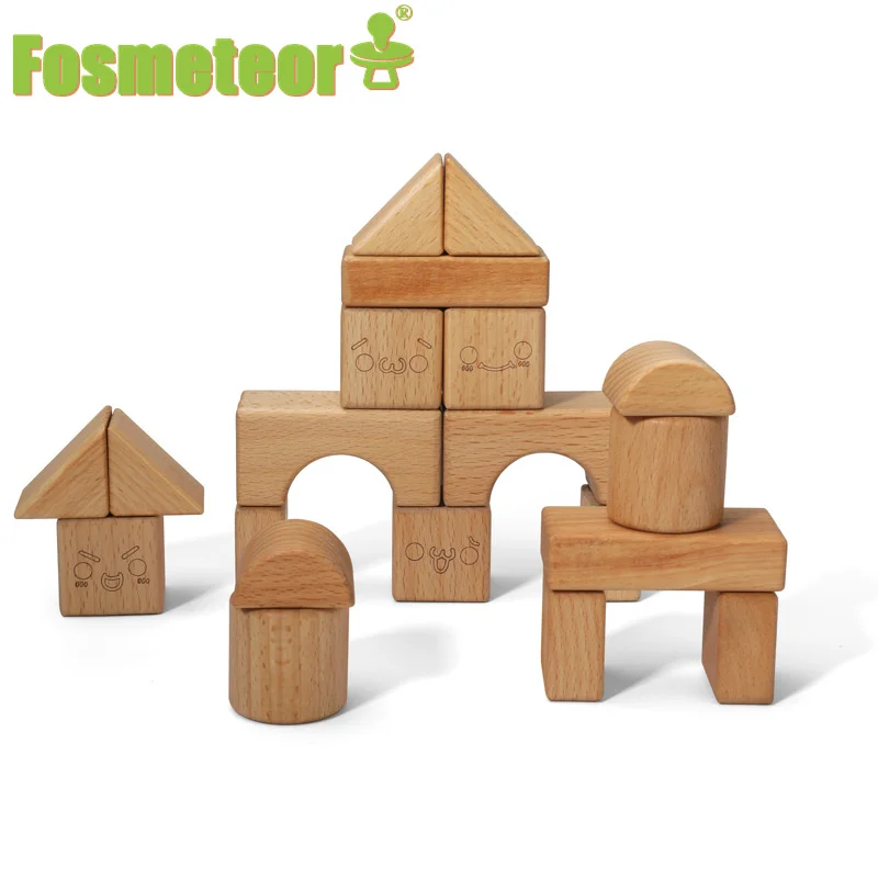 

Fosmeteor Новинка буковая древесина крупные частицы деревянные Твердые блоки пазл выражение строительные блоки игрушки Экологичные строитель...