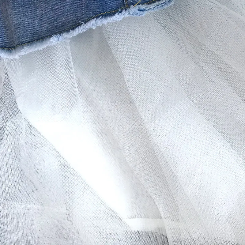 Для девочек Сезон весна-лето Юбка-пачка Платье из денима для детей юбка Детская