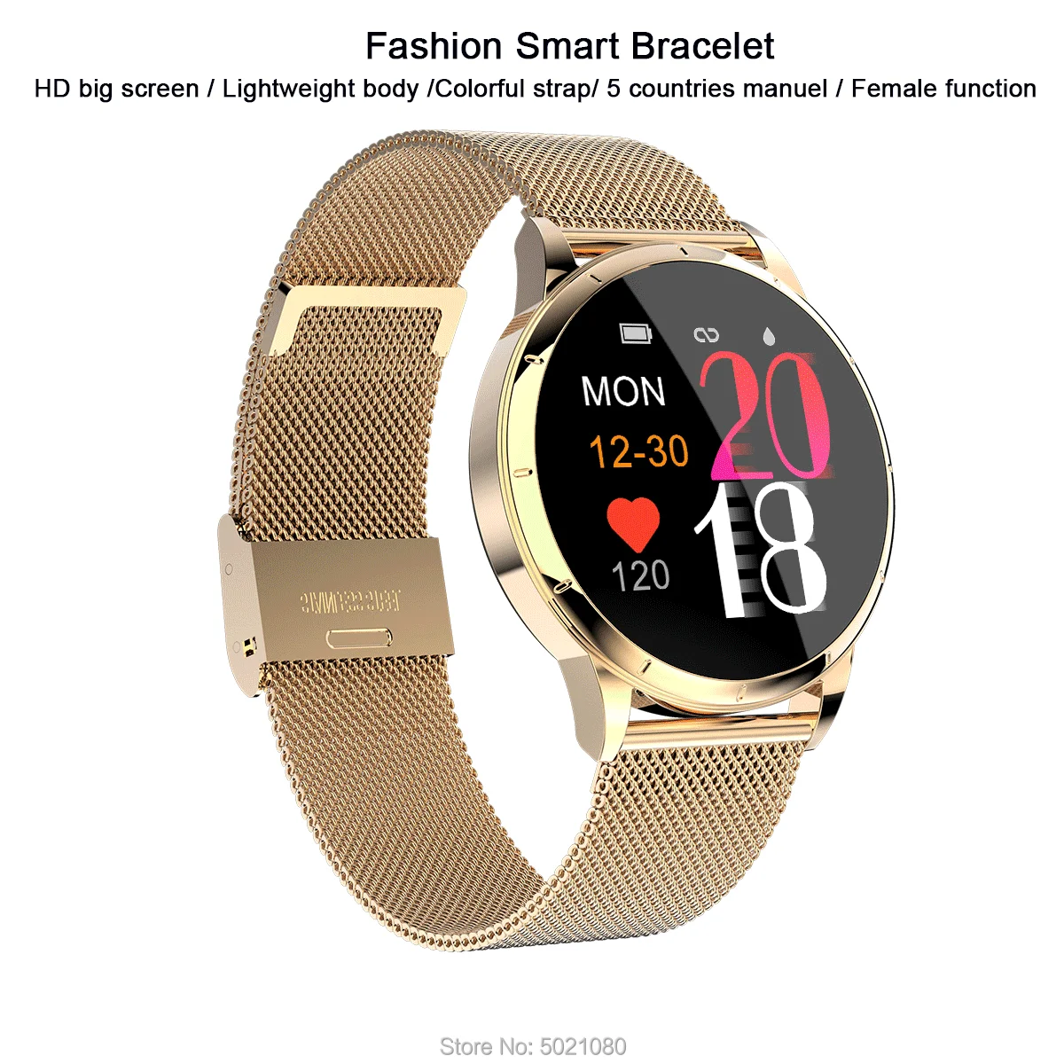 IP67 Водонепроницаемый Смарт часы Для женщин очаровательный браслет монитор