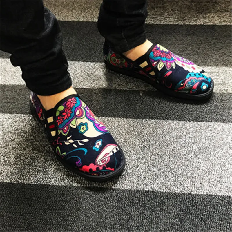 Мужские холщовые кроссовки Вулканизированная подошва удобные без шнуровки