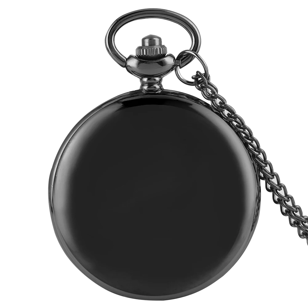 

Classic Large Black Dial Pocket Watch For Men Generous Closure Pocket Watches Leisure Necklace Chain Pendant Watch