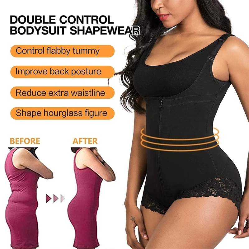 

Postpartum Body Shaper Shapewear for Pregnant Women Seamless Corset Tummy Control Colombian girdle Lace Zipper OpenBust Bodysuit
