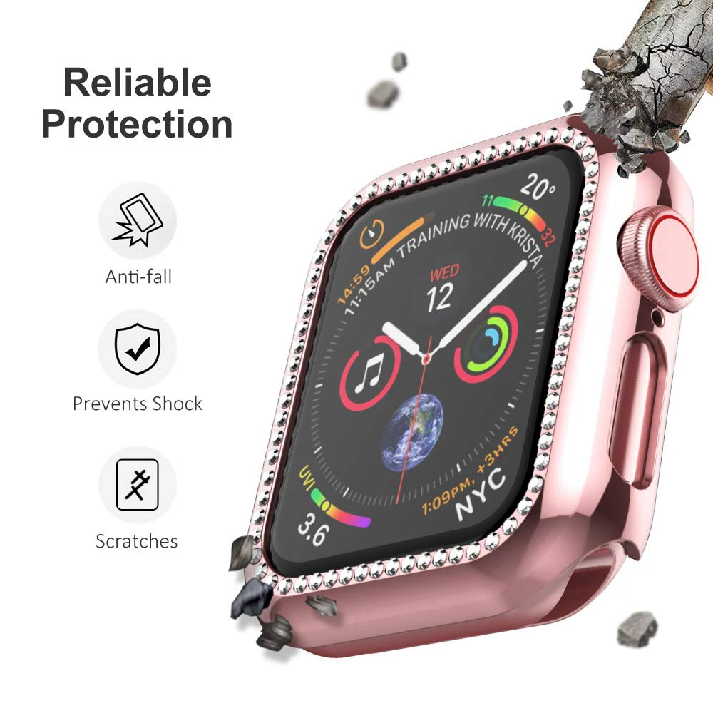 glasscover for apple watch case 44mm 40mm iwatch 42mm 38mm bumper screen protector accessories for applewatch serie 5 4 3 se 6 free global shipping