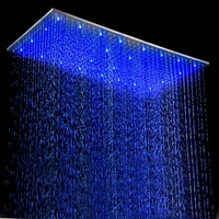 ceiling led showerhead bathroom large rain shower panel 304 stainless steel brushed finish faucets 5001000mm or 400800mm