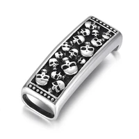 stainless steel slider beads skull sheet polished 12x6mm hole bead slide charms diy accessories for jewelry making supplies