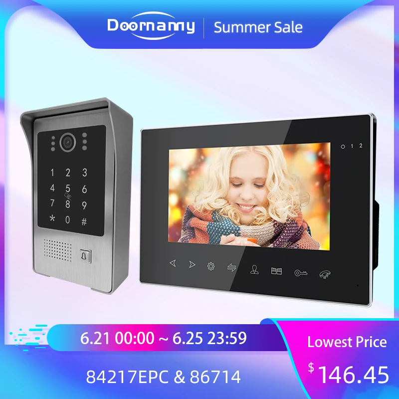 Doornanny умный видео домофон Системы Wi Fi для дома и квартиры Пароль безопасности Tuya