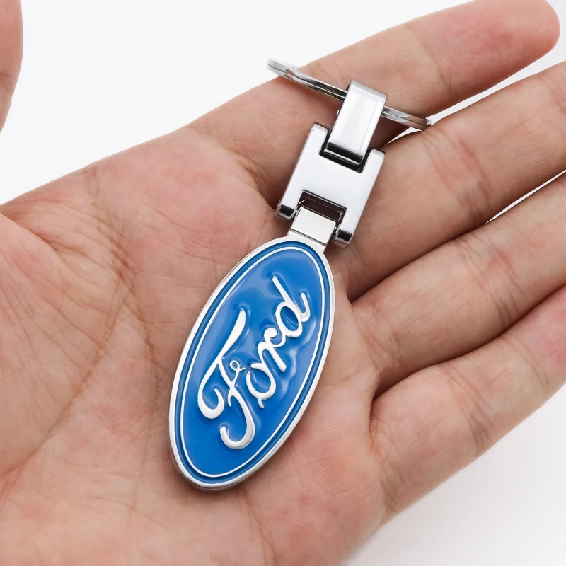 

Car metal double-sided 3D logo keychain key ring accessories for Ford- Fiesta Focus Mondeo Kuga explorer Mustang F-150 ESCOR