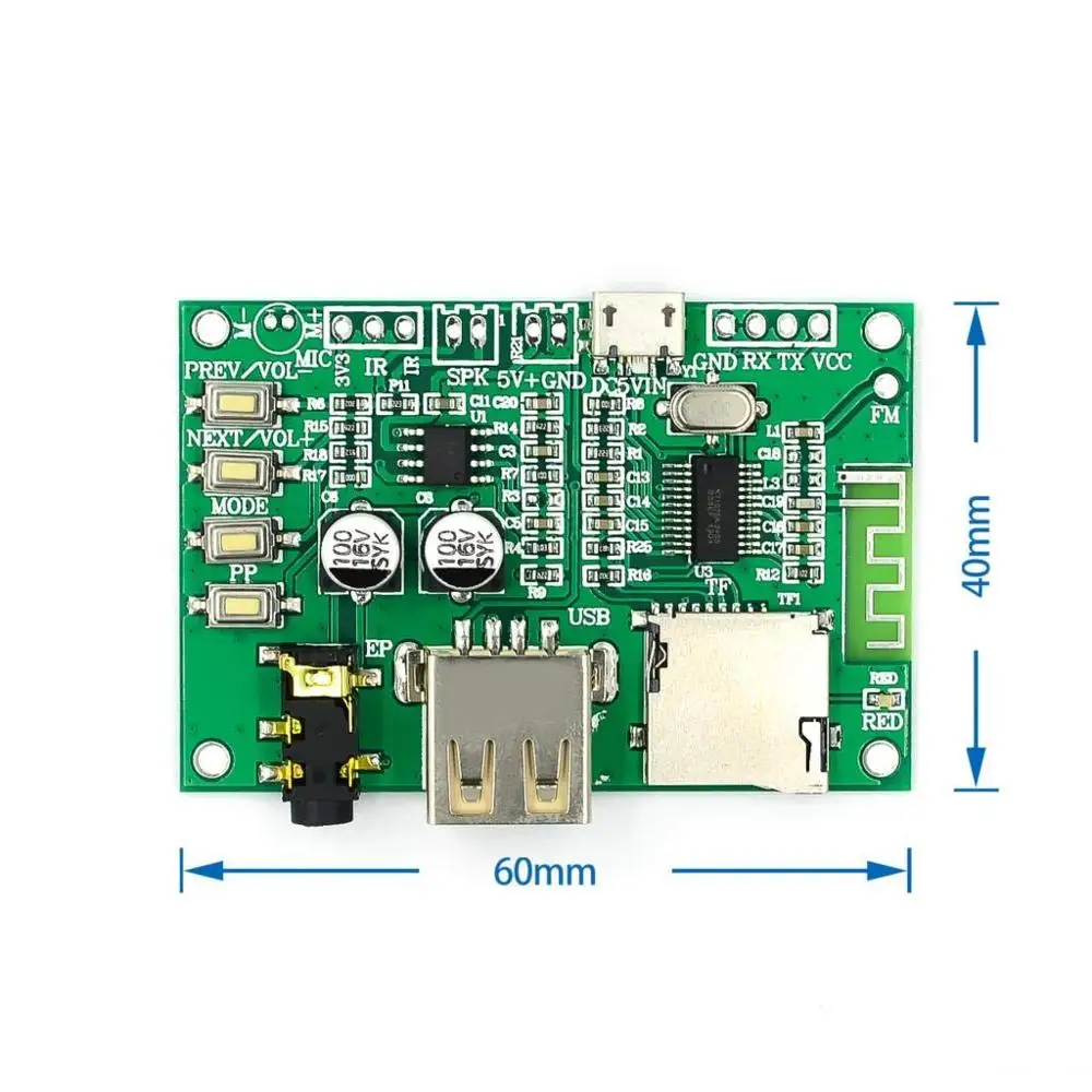 Bt201 двухрежимный 5 0 Bluetooth Плата усилителя мощности без потерь модуль Tf карты U диск