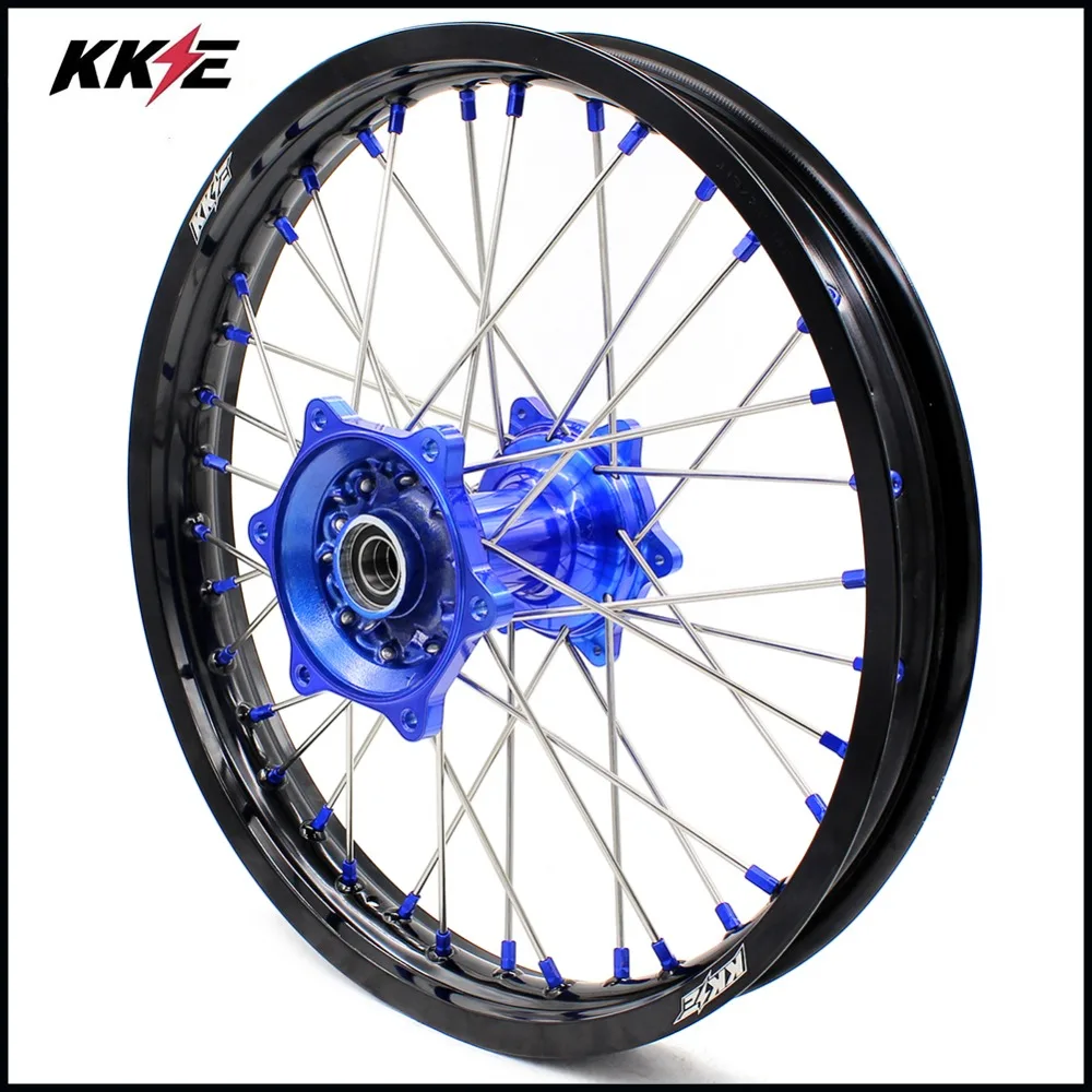 21/19 MX Давлением Мотоцикл колеса обод Набор для YAMAHA YZ125/250 1999- YZ250F 2001- YZ450F 2003- синий соски