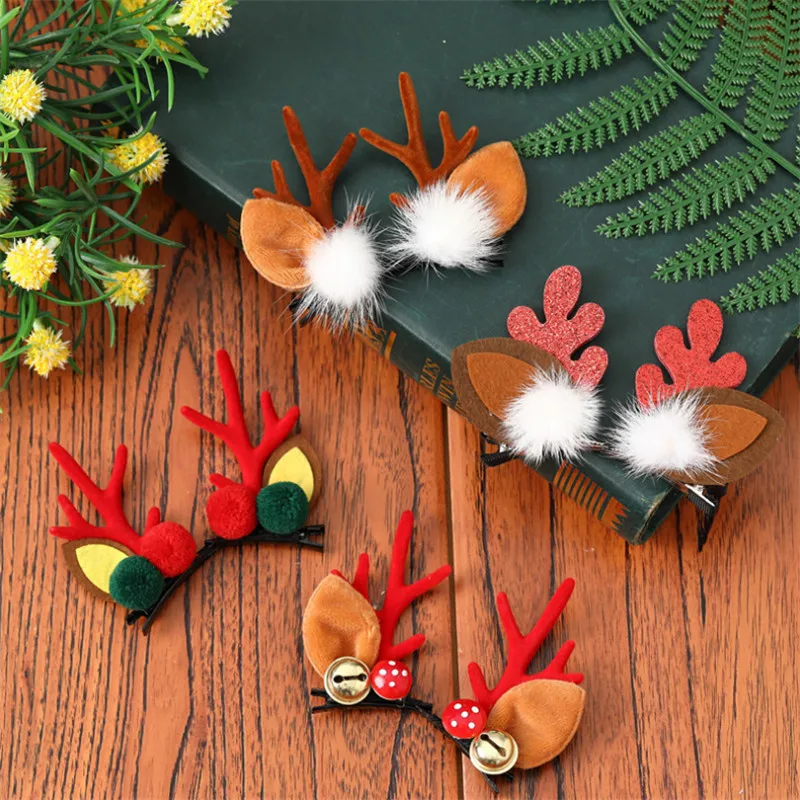 

2Pcs Christmas Hair Clip Christmas Tree Santa Claus Baby Hairpins Headwear Girl Christmas Hair Accessories Christmas Decoration