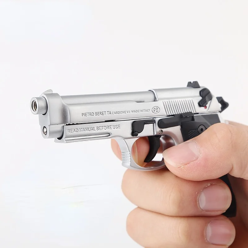 Pistola de Metal en miniatura para hombre, modelo de alta calidad, 1:2.05, M92A1 Beretta, artesan&iacute;a para lanzar, colgante, Colecci&oacute;n, regalo de cumplea&ntilde;os, 2021-5