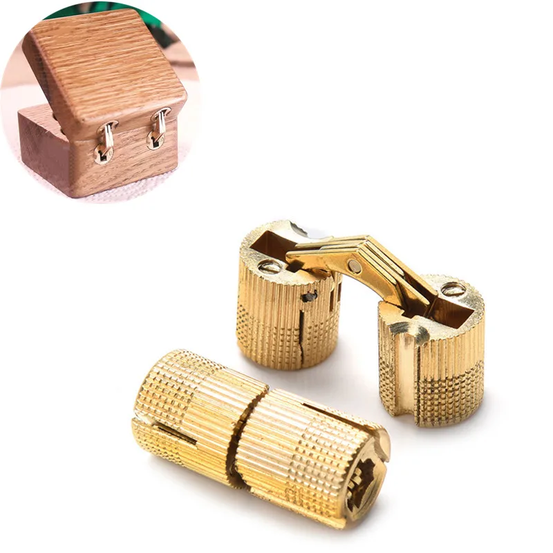 Медные петли бочонок скрытые невидимые латунные дверные для шкафа мебельная