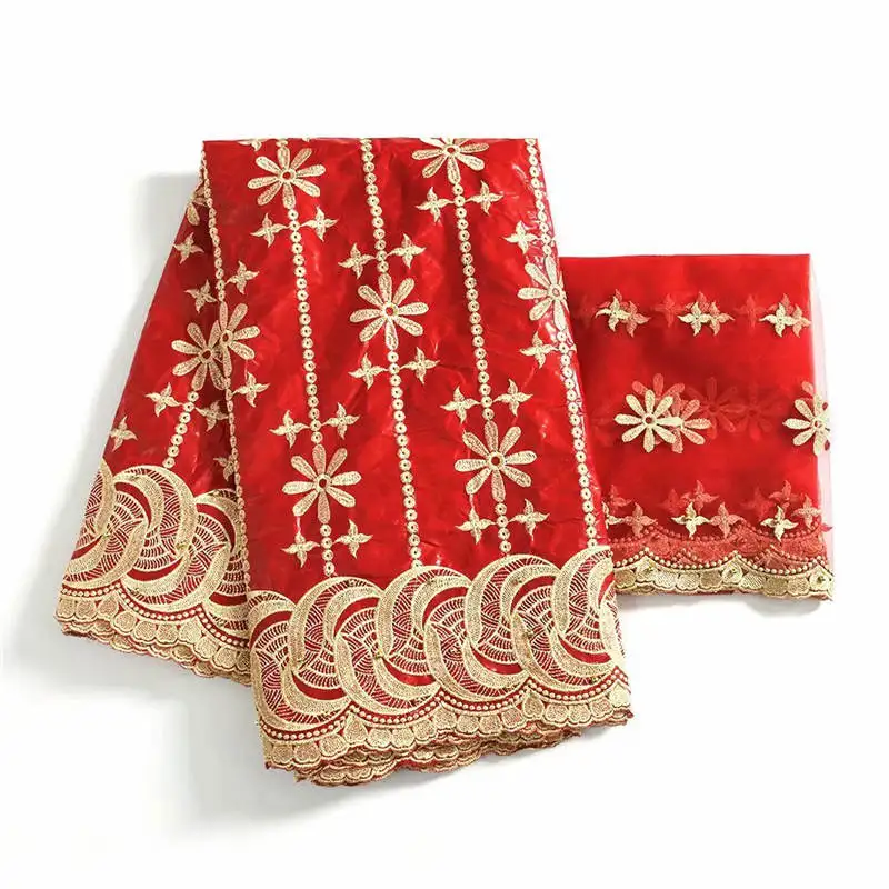 

2020 Latest Design High Quality Embroidery Bazin Riche Fabric 5+2 Yards Tulle Lace Fabric For Women Dress! WXFO10283