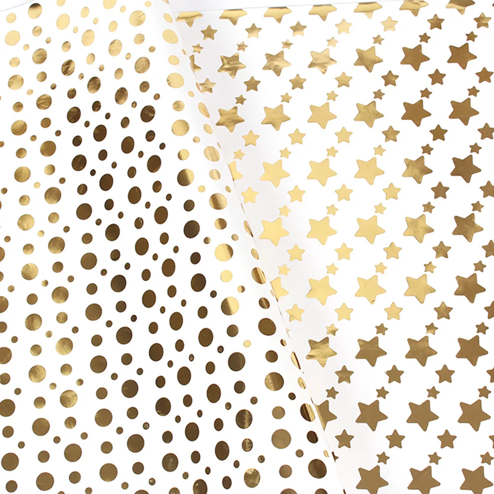 Бронзированная подарочная оберточная бумага Праздничная звезда упаковочная